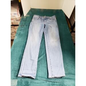 American Eagle Jeans Size 6 Womens Blue Stretch Distressed Mid Rise Skinny